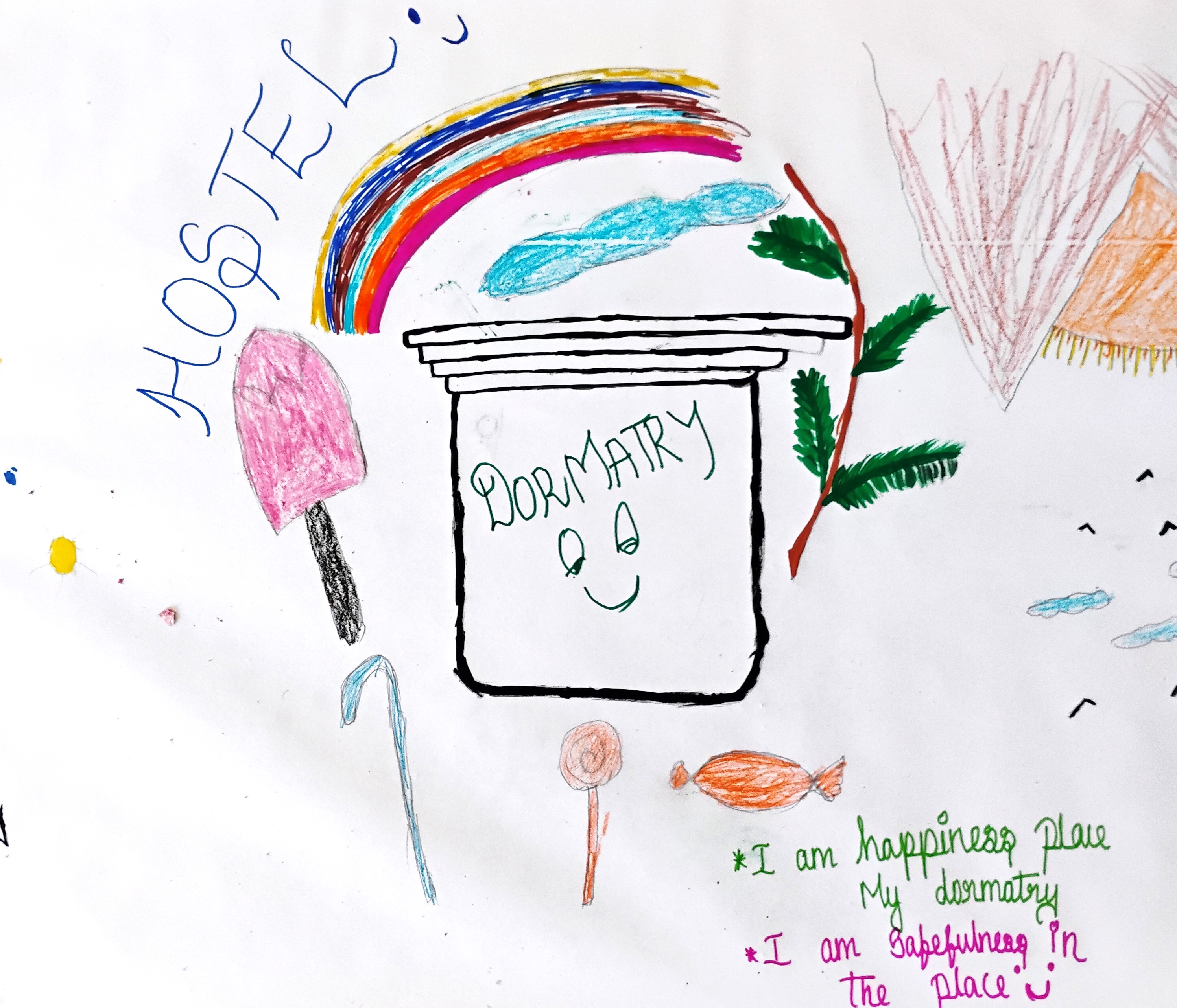 My happy place is my dorm